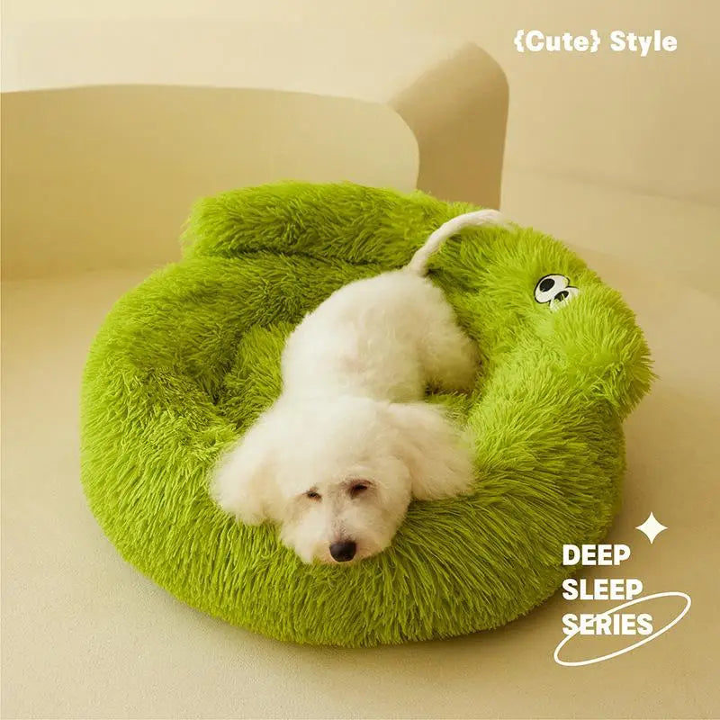 Warm Long Plush Cat Bed for Cats & Small Dogs