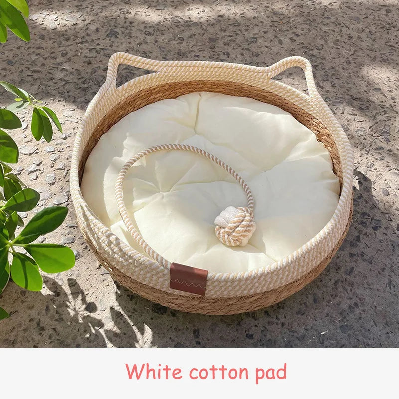 Create a mindful sanctuary for your feline friend with a beautifully crafted, all-season resting place that flawlessly elevates your home's aesthetic.