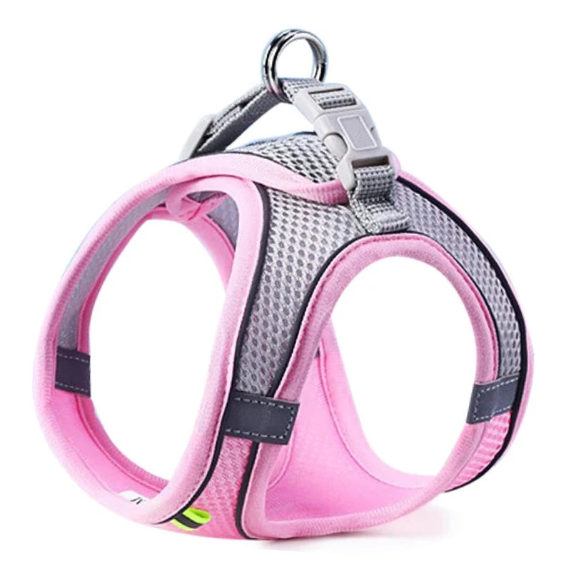 Reflective Breathable Mesh Pet Harness Set | No-Pull Vest for Cats & Small Dogs (1.5kg - 11kg)
