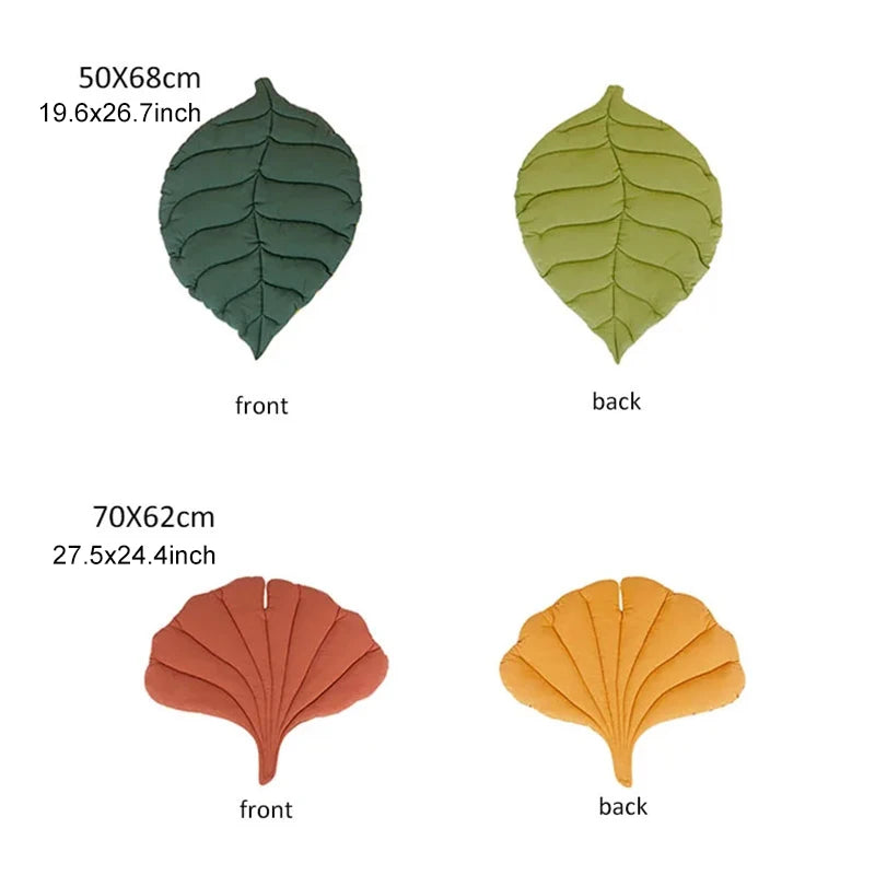 Leaf Shaped Cotton Pet Mat | Soft Double-Sided Cat Rug & Blanket