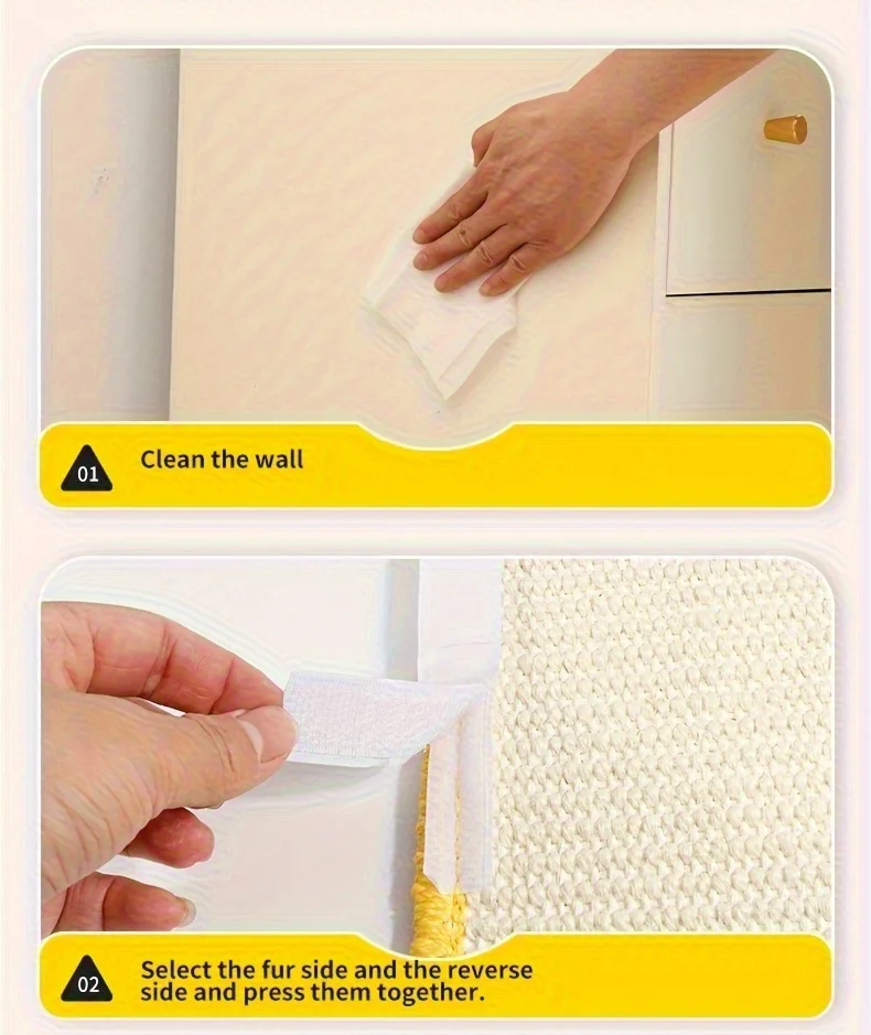 Artistic Wall-Mounted Cat Scratcher: Space-Saving Vertical Scraper for Apartments & Furniture Protection