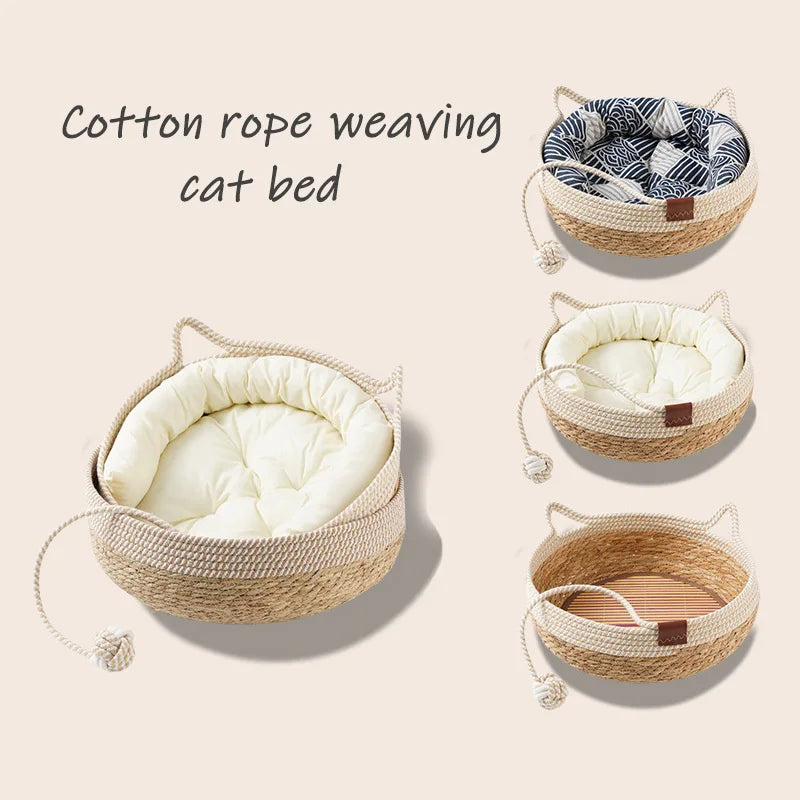 Create a mindful sanctuary for your feline friend with a beautifully crafted, all-season resting place that flawlessly elevates your home's aesthetic.