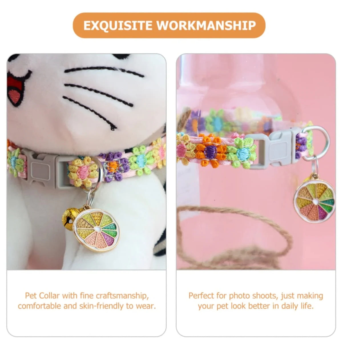 Colorful Dog & Cat Collar with Bell