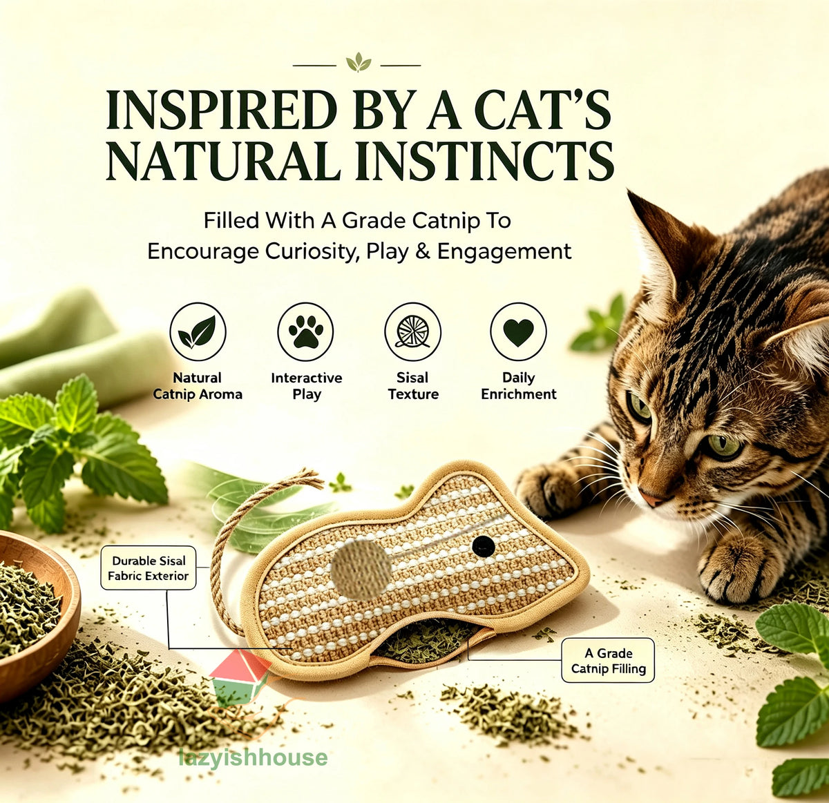 Skip the cheap plush toys that get ripped open in five minutes. Treat your cat to the ultimate natural sisal kicker