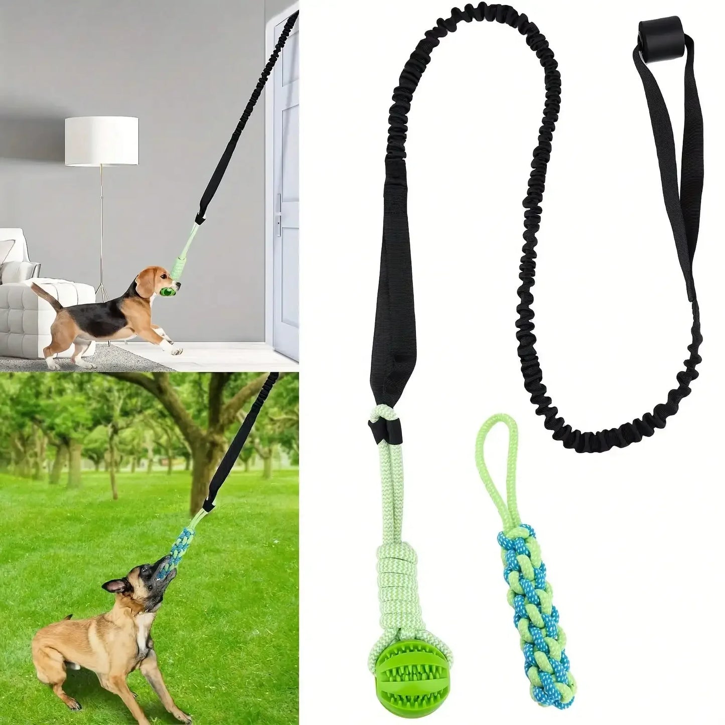 3Pcs Dog Toys for Large & Small Dogs - Interactive Cotton Rope & Ball Chew Toy