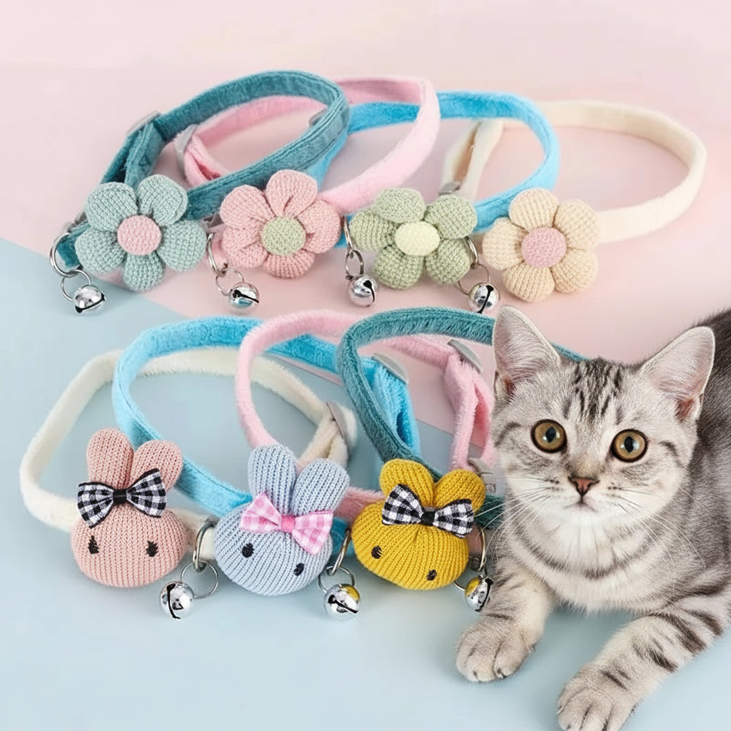 Let your feline's unique aura shine brightly, blending whimsical hand-crafted beauty with the safety and mindful comfort they deserve.