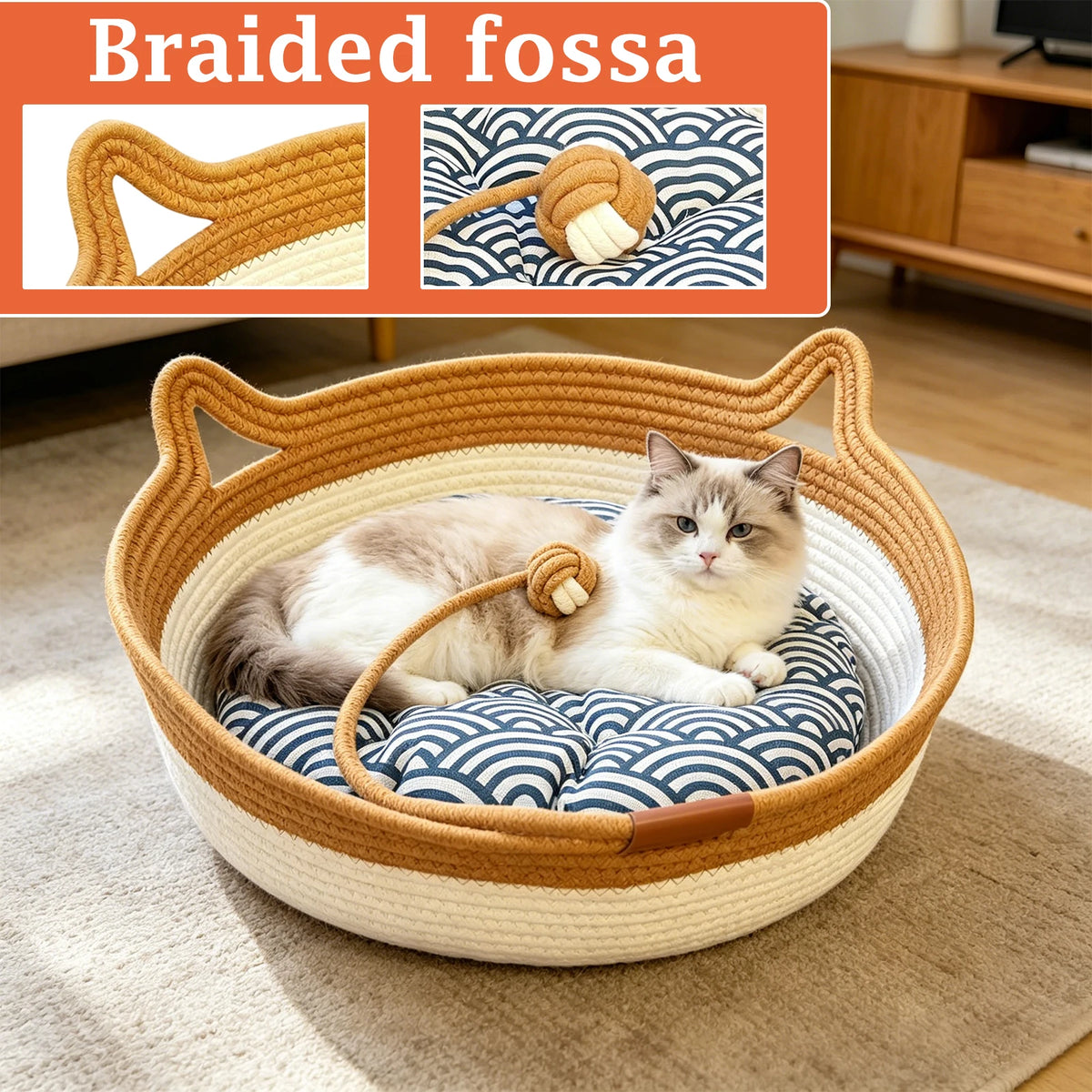 Give your fur-baby that sweet, curled-up security they crave—in an artisanal woven basket that actually looks gorgeous in your living room.