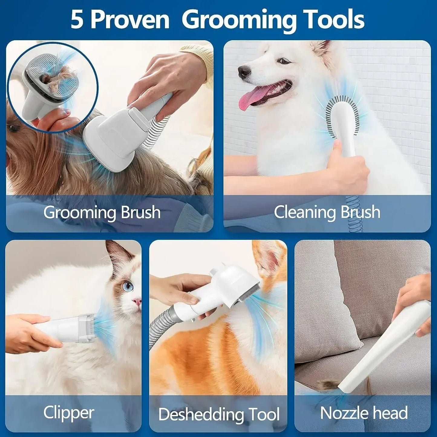 Dog Grooming Kit with Clippers & Vacuum