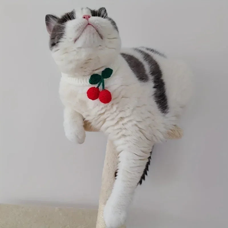 Handmade Cat Collar with Cherry