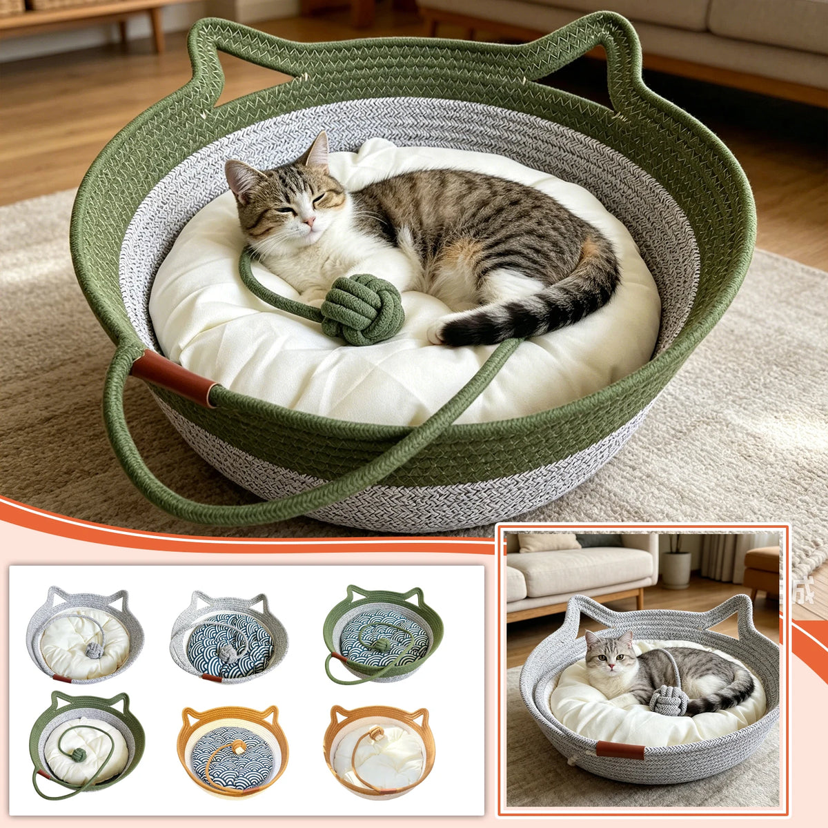 Give your fur-baby that sweet, curled-up security they crave—in an artisanal woven basket that actually looks gorgeous in your living room.