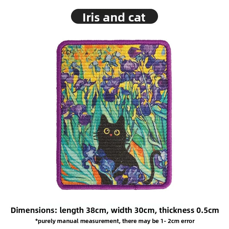 Artistic Wall-Mounted Cat Scratcher: Space-Saving Vertical Scraper for Apartments & Furniture Protection