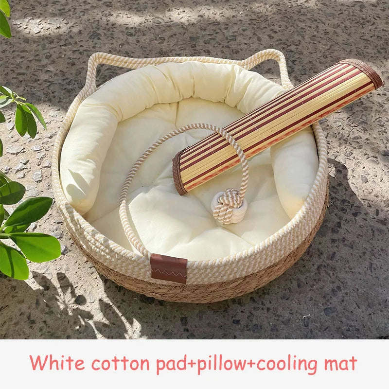 Create a mindful sanctuary for your feline friend with a beautifully crafted, all-season resting place that flawlessly elevates your home's aesthetic.