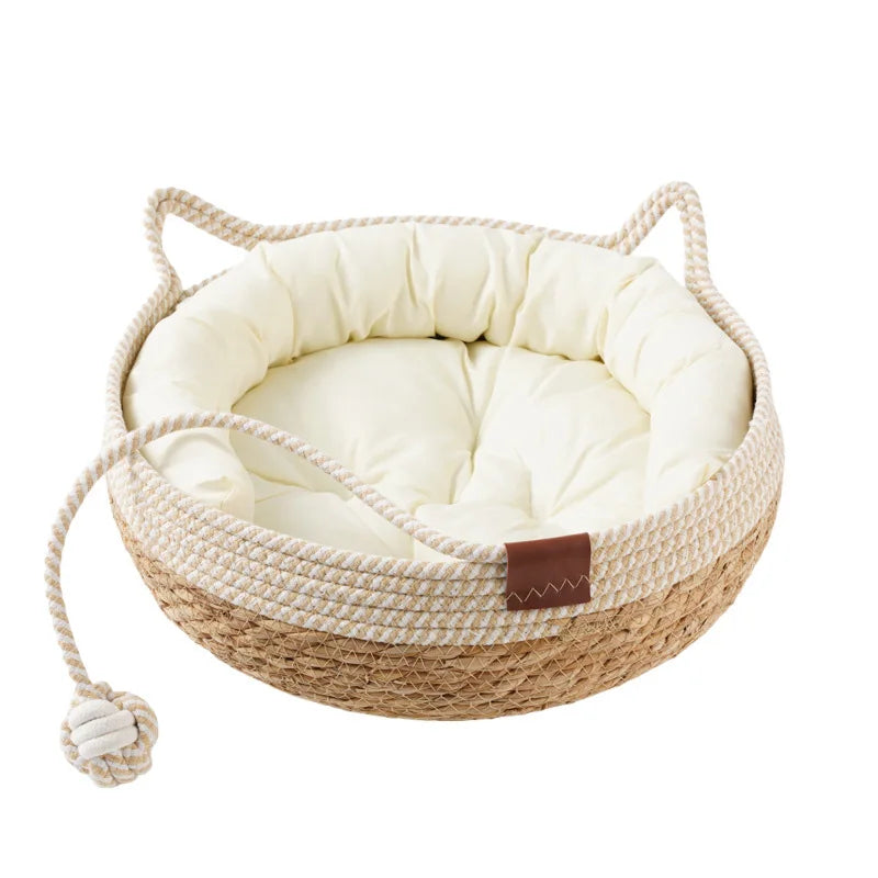 Create a mindful sanctuary for your feline friend with a beautifully crafted, all-season resting place that flawlessly elevates your home's aesthetic.