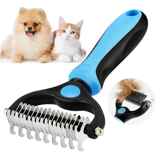 2-in-1 Pet Deshedding Brush | Professional Undercoat Rake