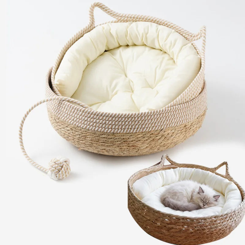 Create a mindful sanctuary for your feline friend with a beautifully crafted, all-season resting place that flawlessly elevates your home's aesthetic.