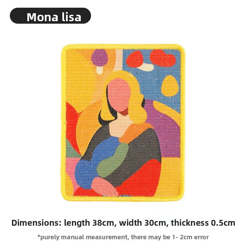 Artistic Wall-Mounted Cat Scratcher: Space-Saving Vertical Scraper for Apartments & Furniture Protection