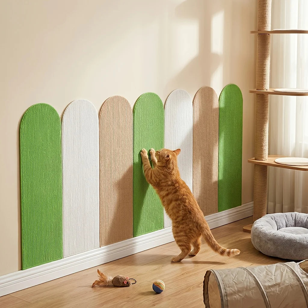 Stop sofa shredding without covering your home in ugly plastic wrap. Give your cat a full-body vertical stretch that actually complements your decor.