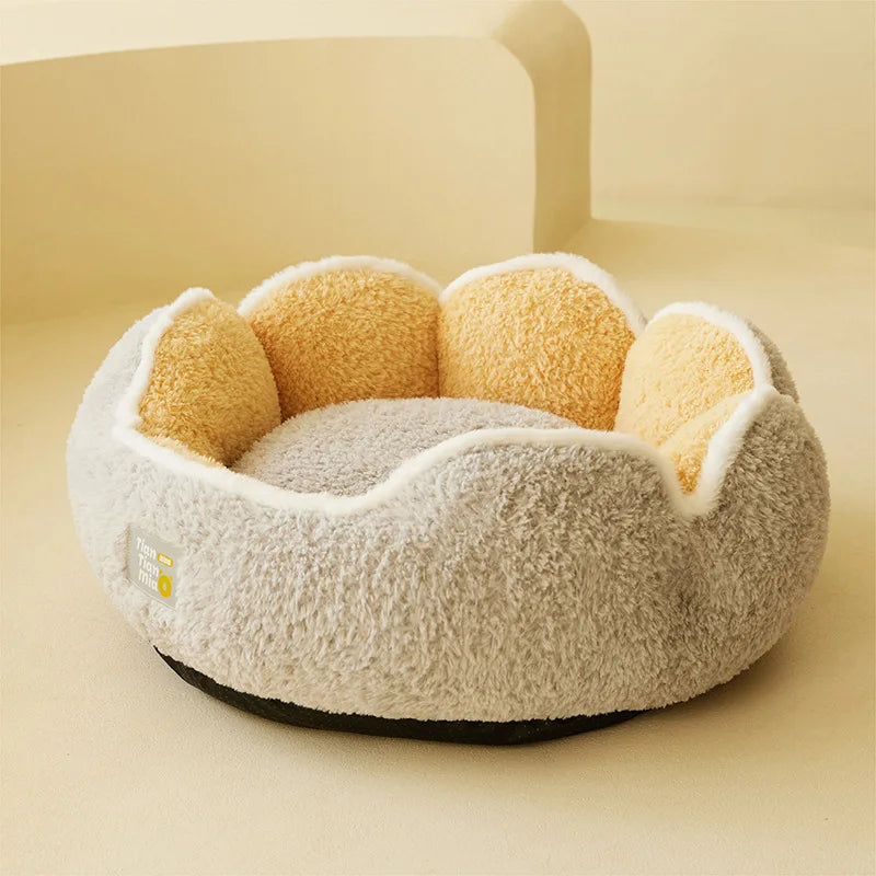 Warm Long Plush Cat Bed for Cats & Small Dogs