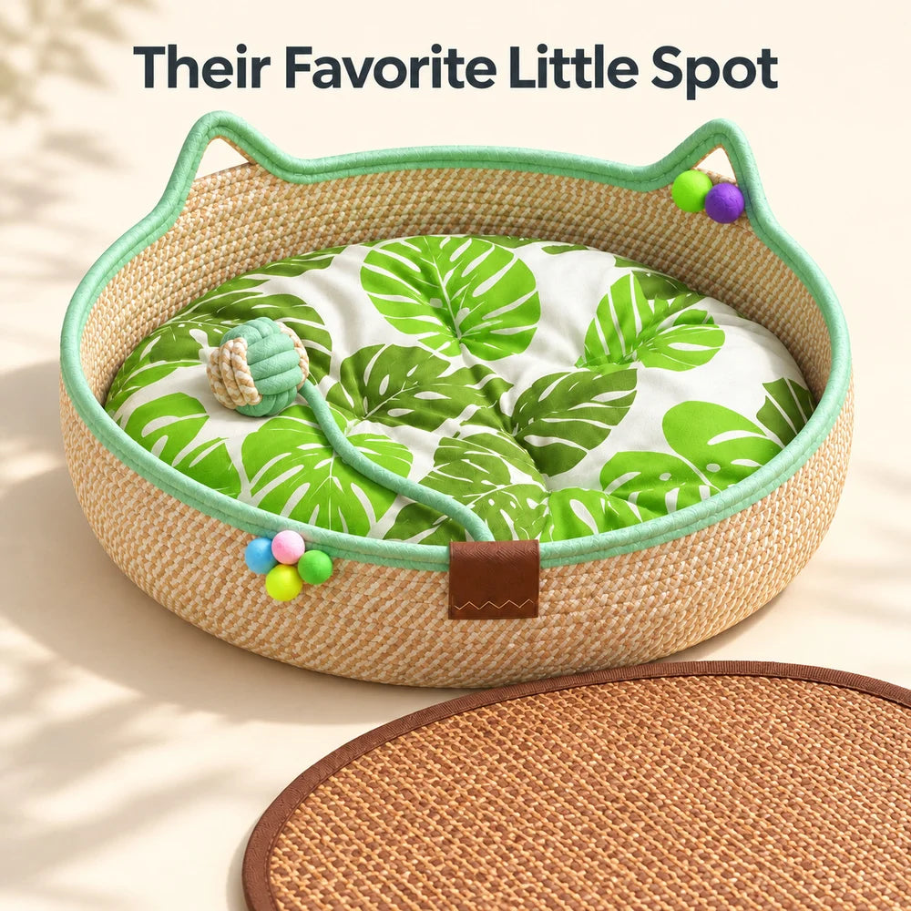 The only bed your cat won’t trade for a shipping box. Den-like security for them; quiet luxury for your home.