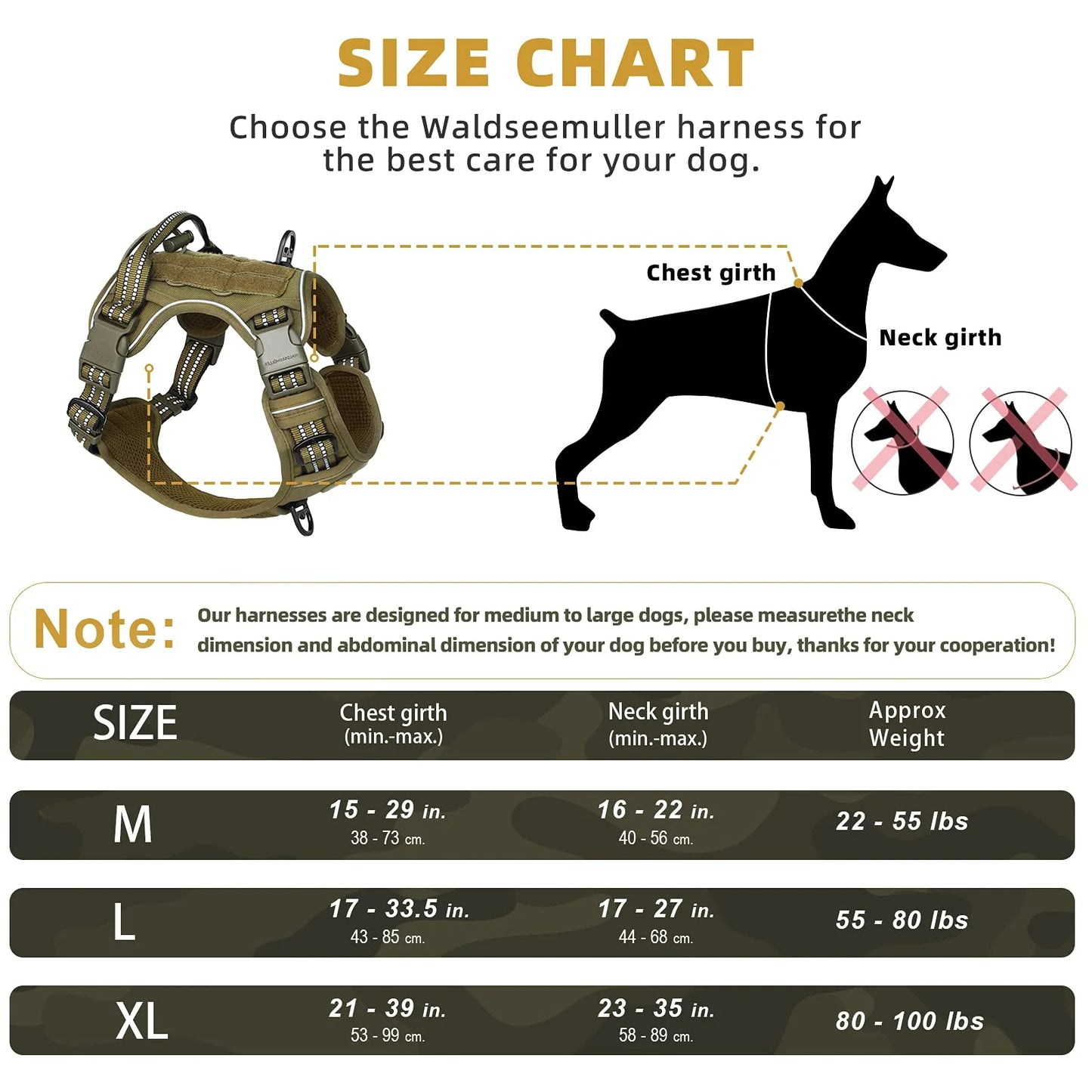 Tactical No-Pull Dog Harness | Reflective MOLLE Vest for Large Dogs