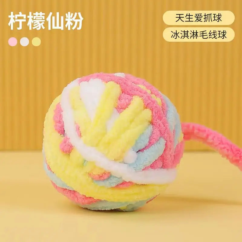 Self-Entertaining Cat Toys - Interactive Chew & Teaser Balls with Bell for Kittens