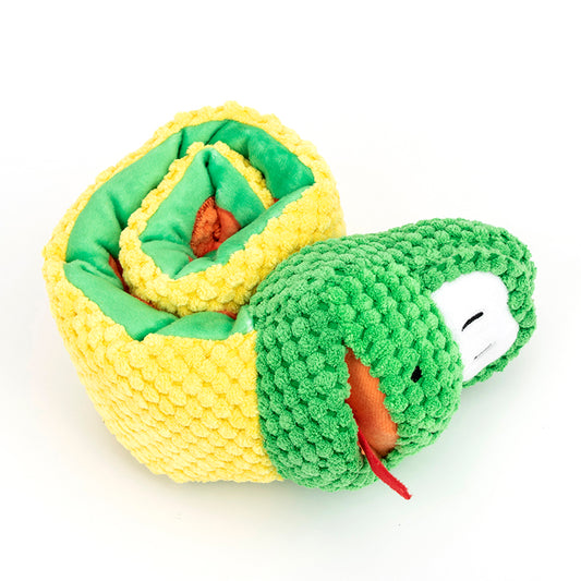 Squeaky Snake Snuffle Toy | Interactive Foraging Puzzle Plush