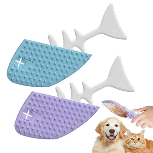 Fishbone Pet Grooming Brush | Gentle Detangler for Kittens &amp; Puppies