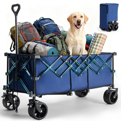 Heavy Duty Pet Wagon 440lbs | Extra Long Foldable Trolley for Big Dogs