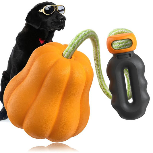 Prokel Pumpkin Rope Toy | Thickened Rubber Tug for Aggressive