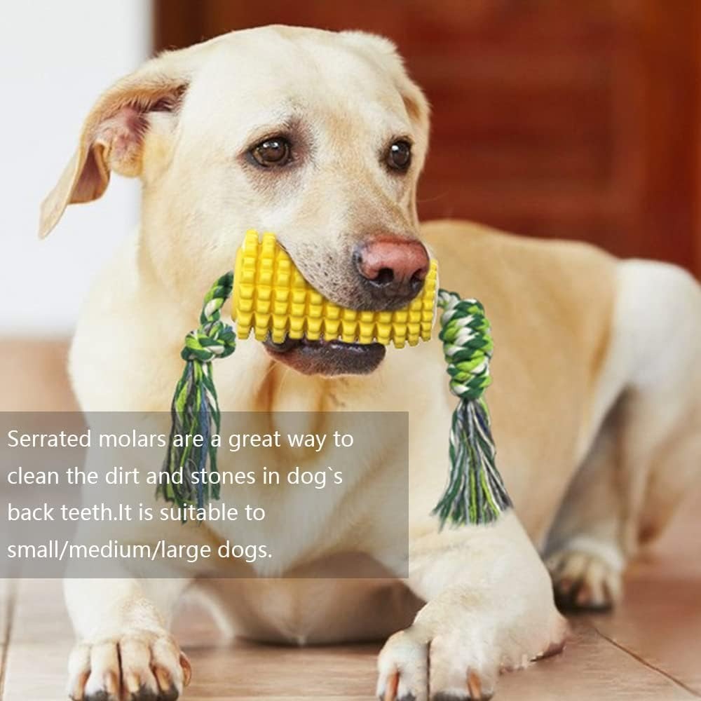 Squeaky Corn Dog Toy | Durable Dental Chew for Strong Chewers
