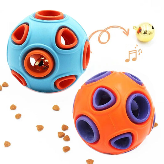 2-Pack Rubber Dog Ball with Bell | Interactive Toy for Puppies