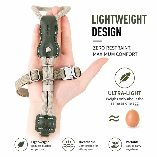 Unlock your indoor cat's natural curiosity with a whisper-light, minimalist harness that fuses absolute escape-proof security with breathtaking modern style.