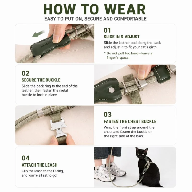 Unlock your indoor cat's natural curiosity with a whisper-light, minimalist harness that fuses absolute escape-proof security with breathtaking modern style.