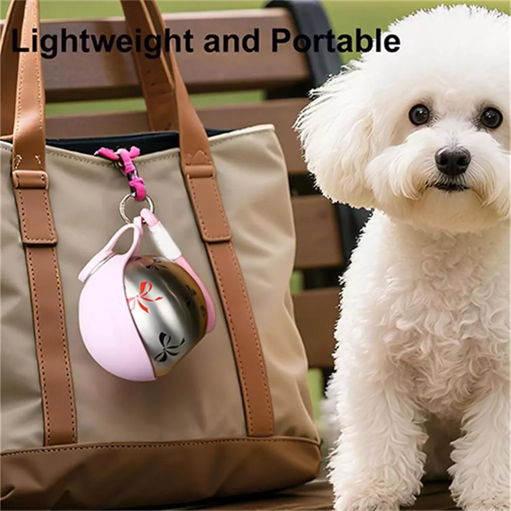 Elevate your outdoor adventures with a sleek, toxic-free hydration sanctuary that gracefully keeps your pet refreshed wherever you wander.