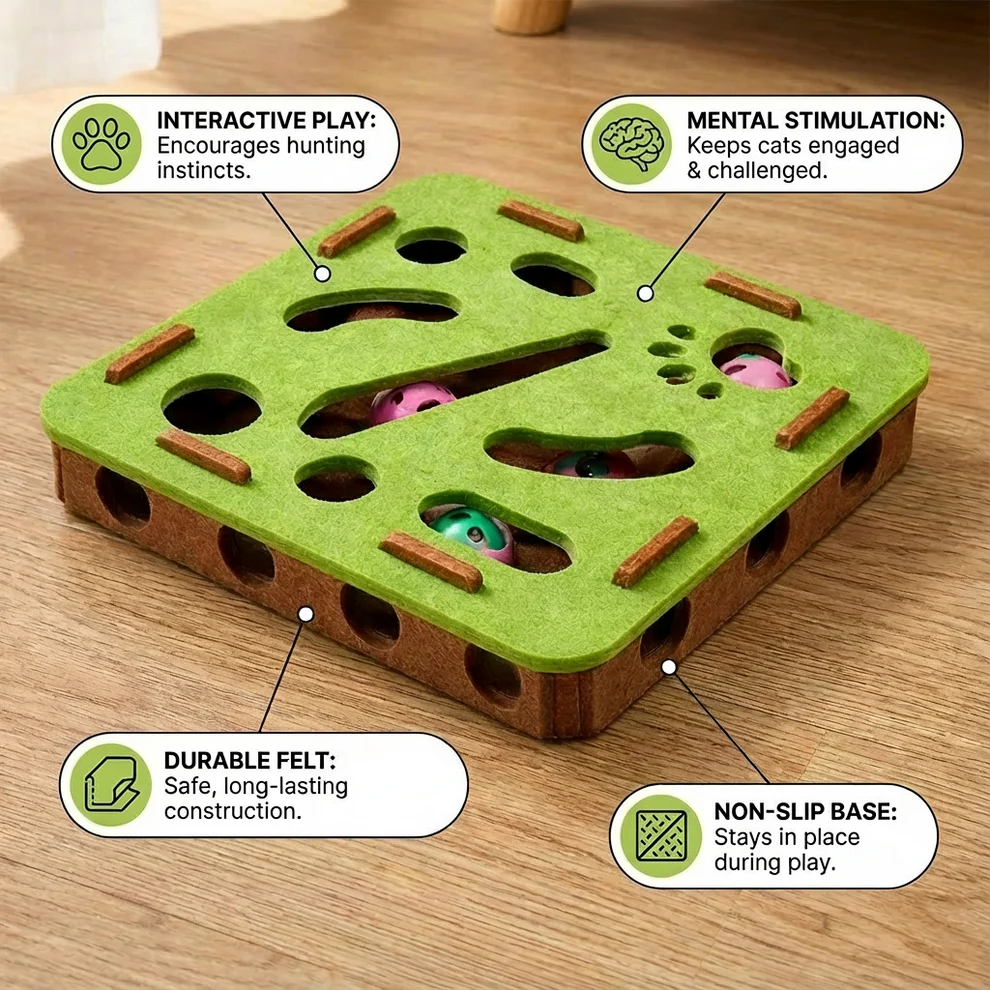 Unlock your cat’s primal hunting instincts and enjoy a flawless, scratch-free home with an artisan-inspired, mess-free puzzle sanctuary.
